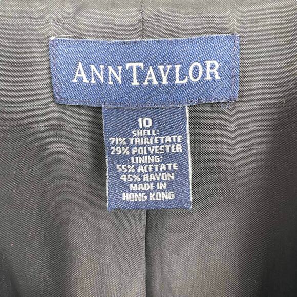 90s ANN TAYLOR Vintage Black Three Button Suit Jacket - Picture 6 of 12